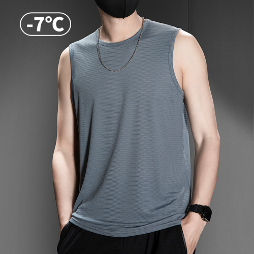 Men's Summer Outerwear Fitness Lining Cross-Country Training Jacket Loose Quick-Drying Cool-Feeling Sleeveless T-Shirt Thin Model