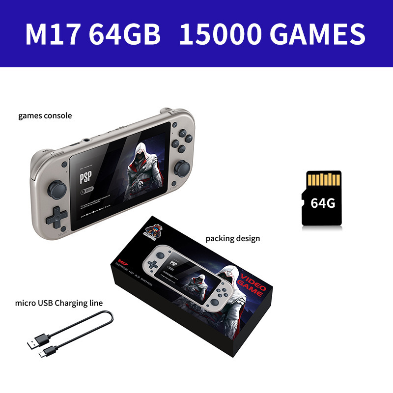 M17掌上游戏机跨境4K高清复古游戏街机外贸英文版游戏支持PSP/PS1|undefined
