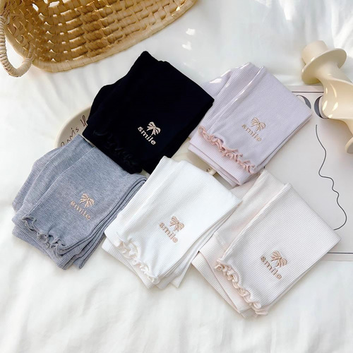 Girls' Ice Silk Thin Summer Korean Style Cute Kids' Baby Versatile Candy Color Nine-Finger Pants