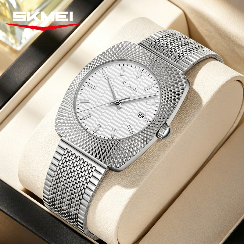 Momento de acero inoxidable reloj de cuarzo 30 metros calendario impermeable relojes de hombre comercio exterior regalos al por mayor personalizados