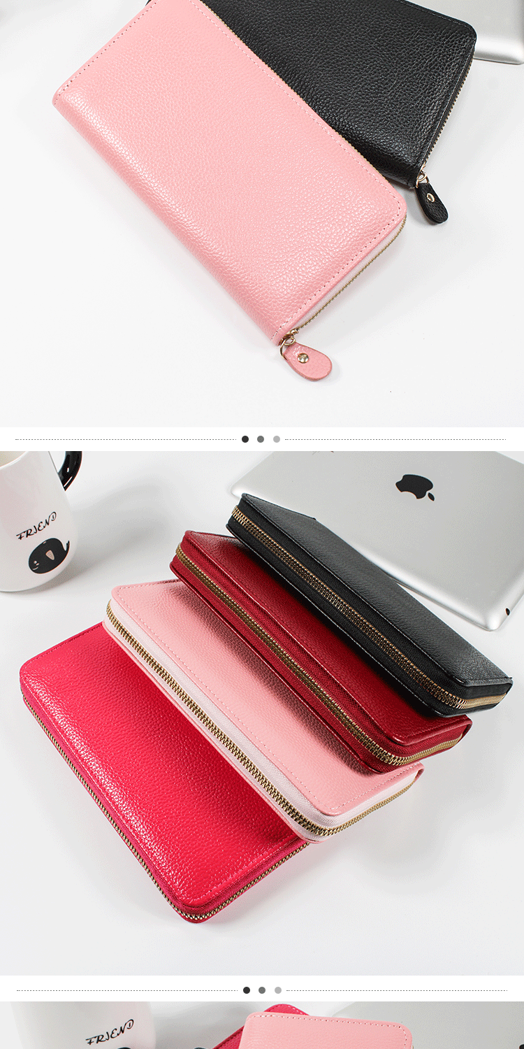 Women's All Seasons Pu Leather Solid Color Basic Square Zipper Long Wallet display picture 2