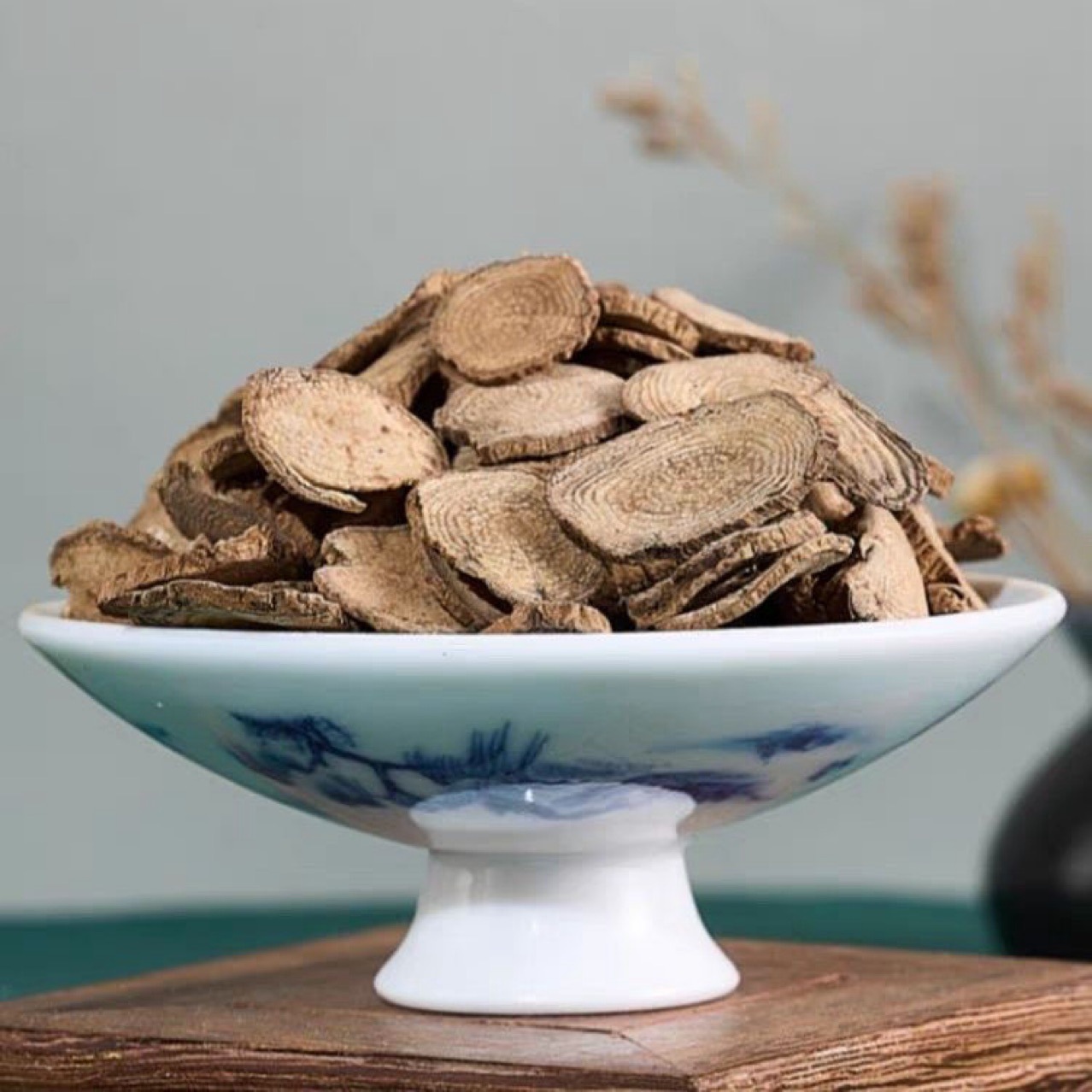 Chuan Niu Xi Slices (Cyathula officinalis) — Sichuan Dried Food Herb, 4/6 Sieve Thin Slices in use
