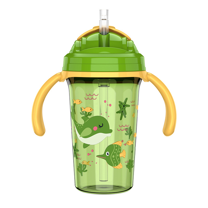 Taza antigoteo de gran capacidad directa de fábrica con tapa y mango aislamiento térmico anti-escaldado anti-caída taza para beber para niños
