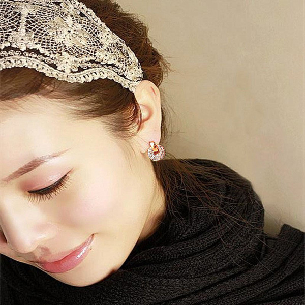 copper geometric retro fashionable elegant earrings