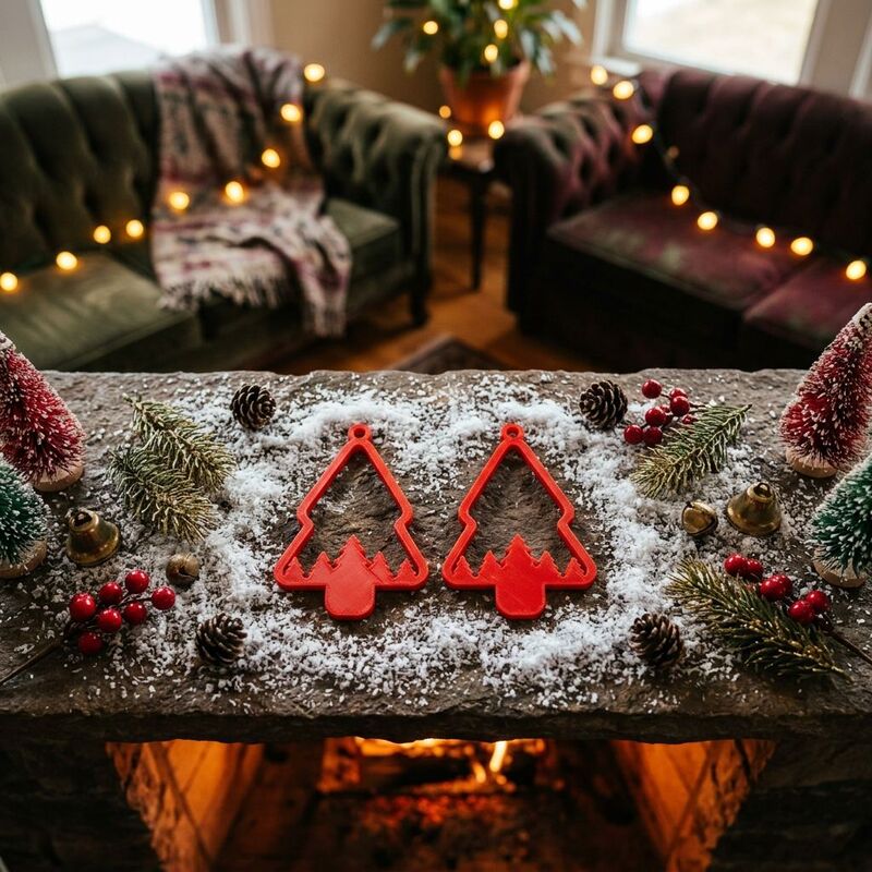 3D-printed minimalist hollow Christmas tree ornaments, wholesale for Christmas holiday home decor and soft furnishings