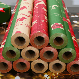 New Christmas wrapping paper long roll large size 10 meters 5 meters cross-border hot gift wrapping paper in stock batch