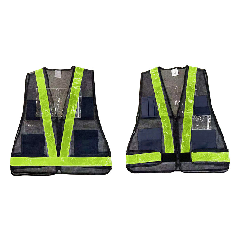 Cross-border multi-bolsillos tela de malla triangular chaleco reflectante V ciclismo ropa reflectante sitio de construcción protección de seguridad especial al aire libre