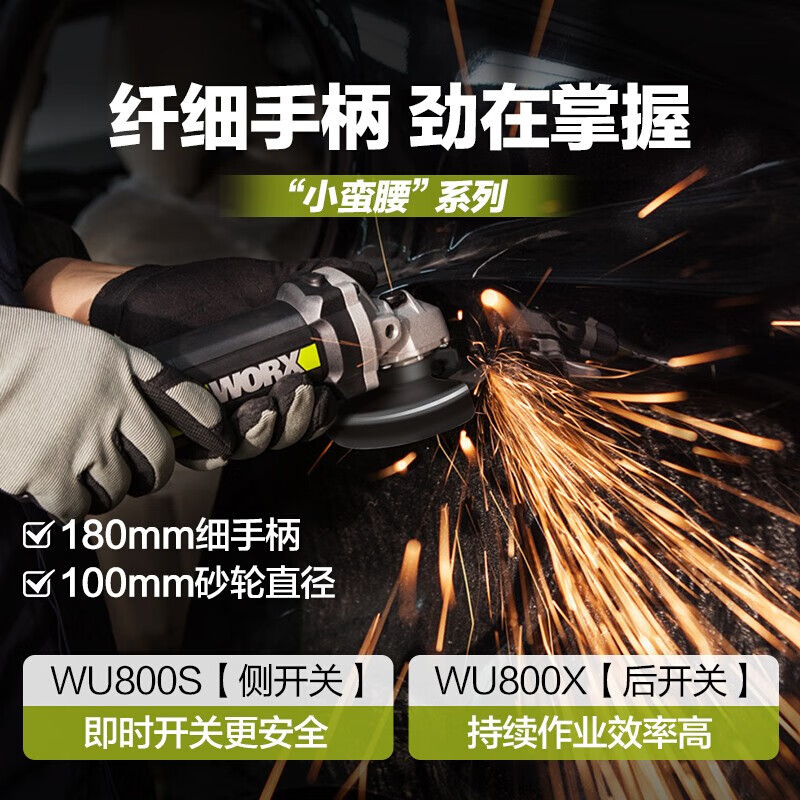 WEX WORX WU800S cintura pequeña disipación de calor ángulo rápido a la máquina de pulido cortadora
