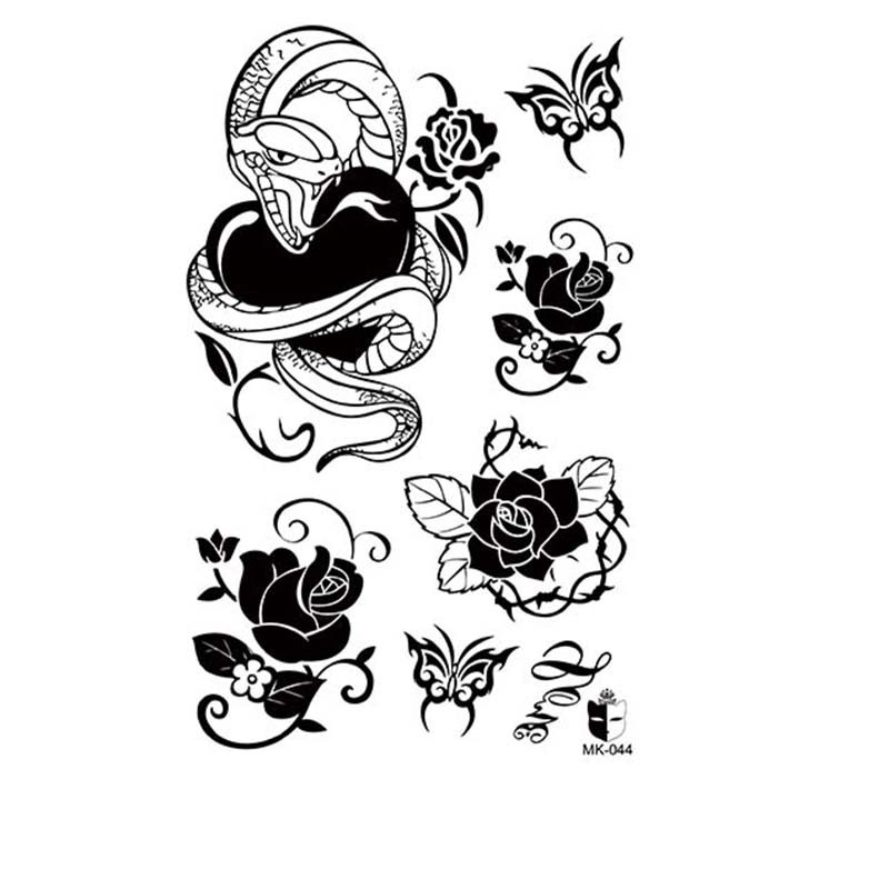 Animal blanco y negro desechable pegatinas de tatuaje belleza pegatinas de tatuaje moda estética patrón de personalidad dama pegatinas de tatuaje
