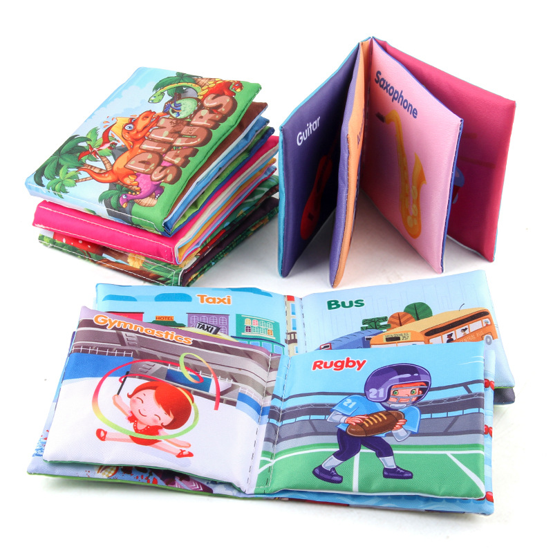 Rompecabezas de ciencia y educación para niños con papel de timbre libro de tela de educación temprana lavable sin desvanecimiento sin desgarro libro de tela de Palma de bebé tridimensional