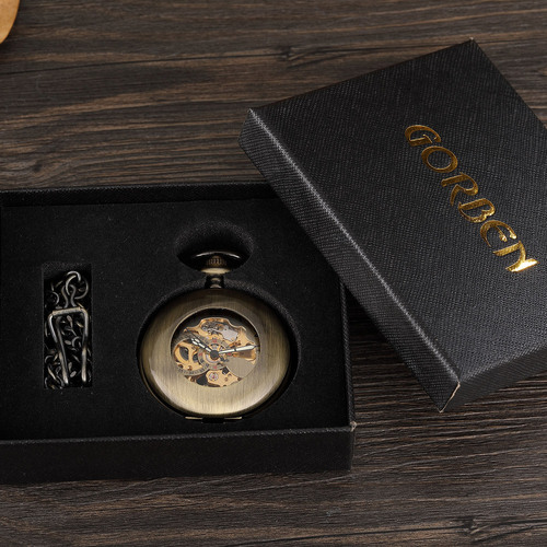 Manufacturer's hot selling large size ancient hollow glossy fully automatic mechanical pocket watch men's and women's gift mechanical watch