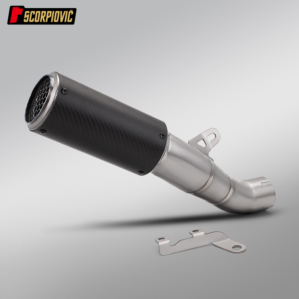 Motorcycle Exhaust Pipe Modification Suitable for Rsv4 Titanium Alloy Integrated Mid-Tail Section Silencer, Non-Destructive Installation