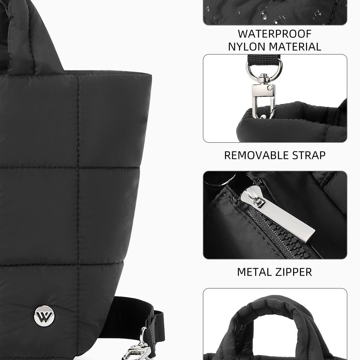 Borsa a tracolla trapuntata da donna, borsa a tracolla in cotone con nove quadrati, borsa da viaggio per yoga e sport_voghion.com
