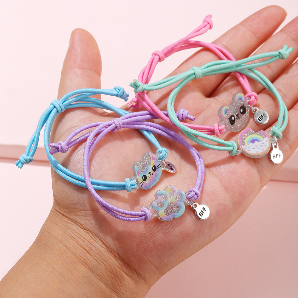 Cute Bear Cat Plastic Kid's Bracelets 1 Set display picture 3