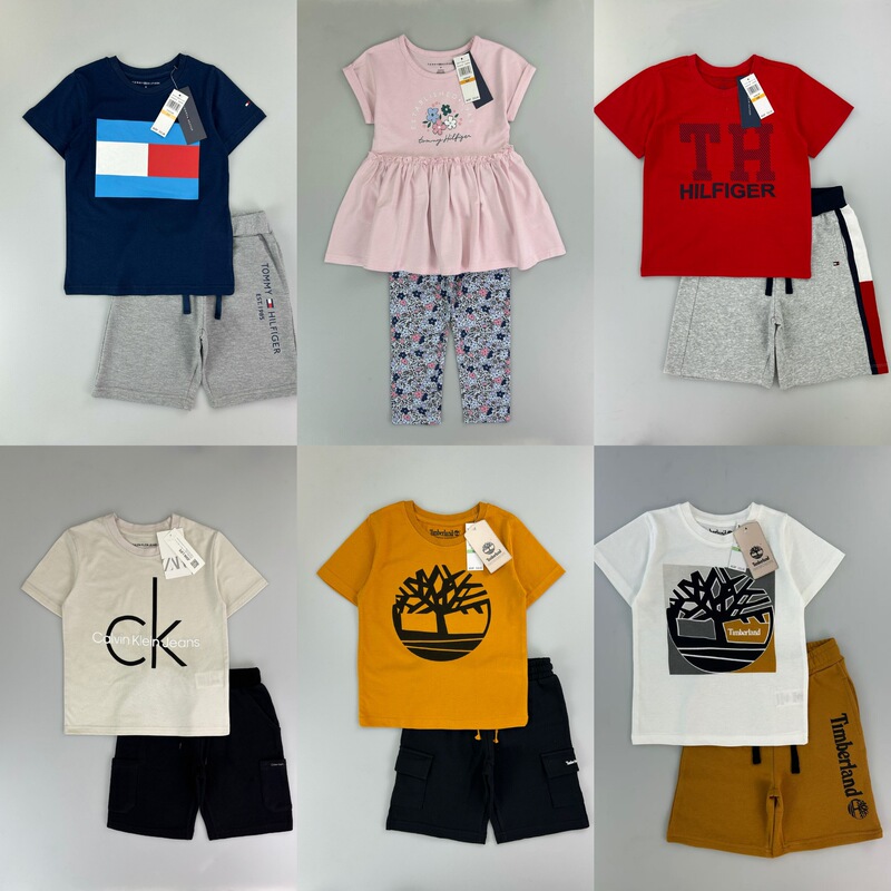 Sana Casual Fashion Brand Tm.Ck Spring and Summer New Style Loose Pullover Short-Sleeve Gold Letter Cotton T-Shirt Set