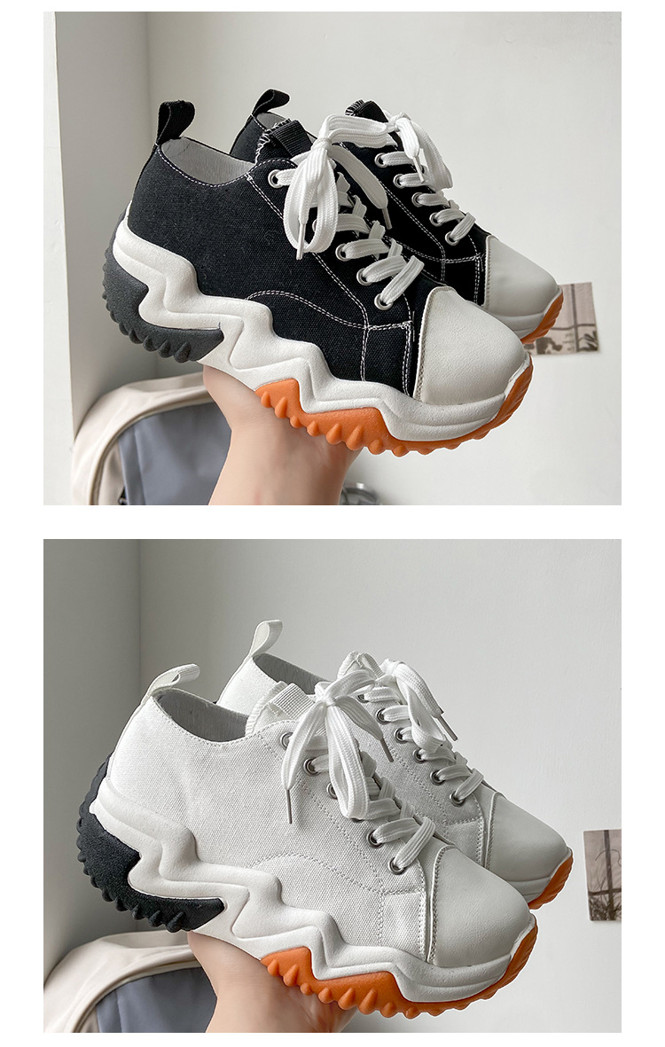 P Scarpe di tela dal taglio basso Donna Estate Nuova tavola Muffin con la suola spessa Papà a dente di sega Studentessa_voghion.com