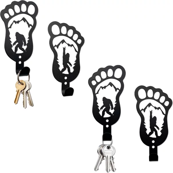 Bigfoot garden decoration, Bigfoot hook, metal Sasquatch decorative hook for home walls