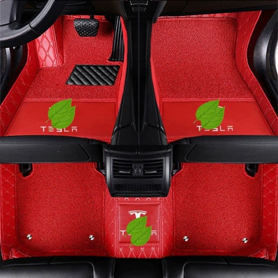 MODEL 3 MODEL S – Modelə uyğun ayaqaltı - tesla-model-y-double-layered-bright-red-bright-red-silk-loop