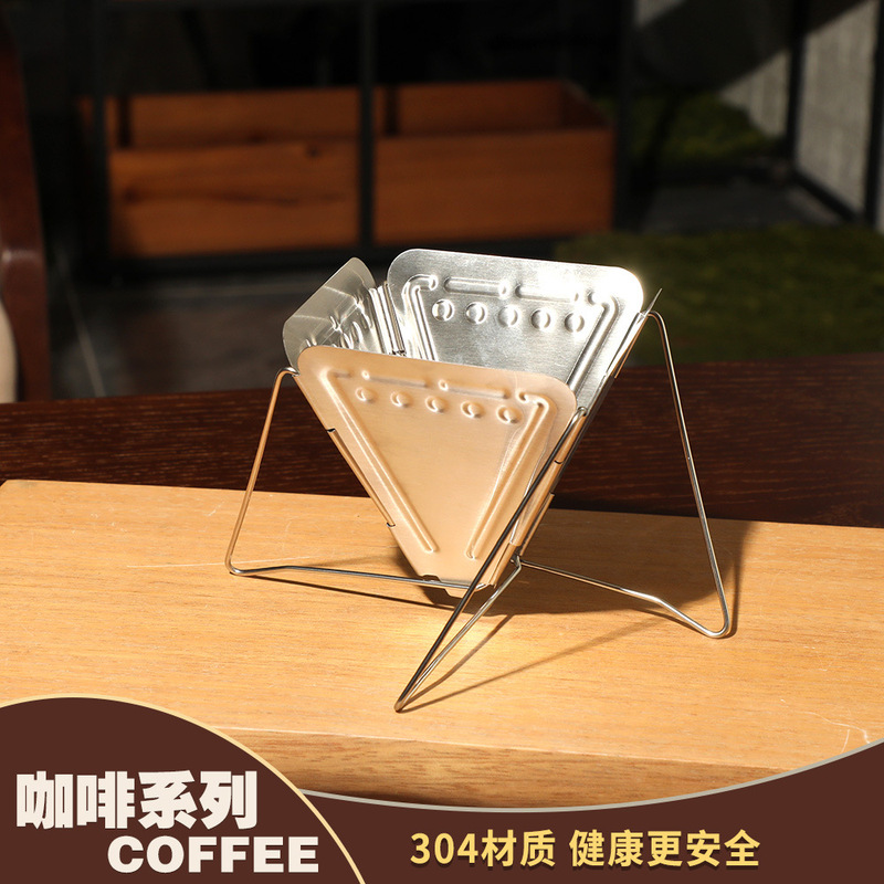Portable 304 Stainless Steel Foldable Coffee Drip Rack Coffee Hand Filter Cup Outdoor Funnel Filter Portable 304 Stainless Steel Foldable Coffee Drip Rack Coffee Hand Filter Cup Outdoor Funnel Filter