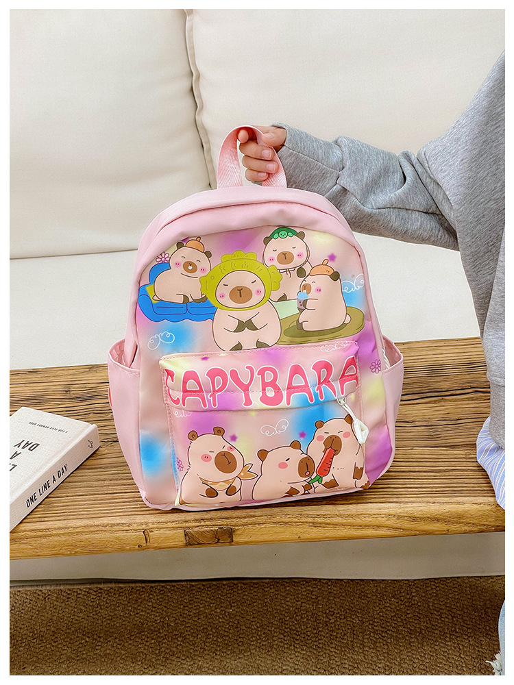 Fashionable kindergarten cute cartoon backpack, Kapibala popular small schoolbag new style, 3-6 years old children's shoulder trend undefined