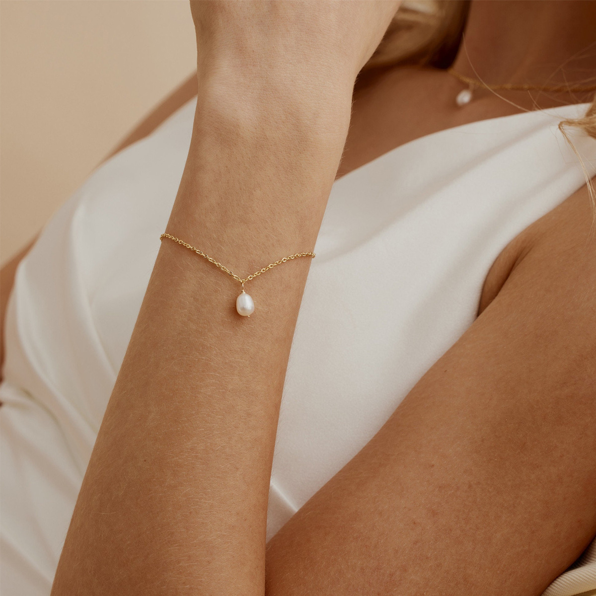 12g Weight 18K Gold Plated Plating Material Bracelets, Necklace Classification 1 Piece Quantity Holiday, Travel Occasion 304 Stainless Steel, Freshwater Pearl Material Geometric Pattern Women's Gender IG Style Style Wholesale Jewelry IG Style Geometric 304 Stainless Steel Freshwater Pearl 18K Gold Plated Bracelets Necklace 6
