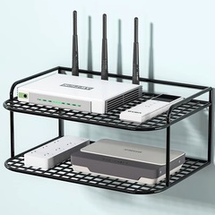 テレビのセットトップボックスの棚のルータの収納棚の寮は穴を開けないで壁の壁掛け式の壁を掛けて棚を置きます。