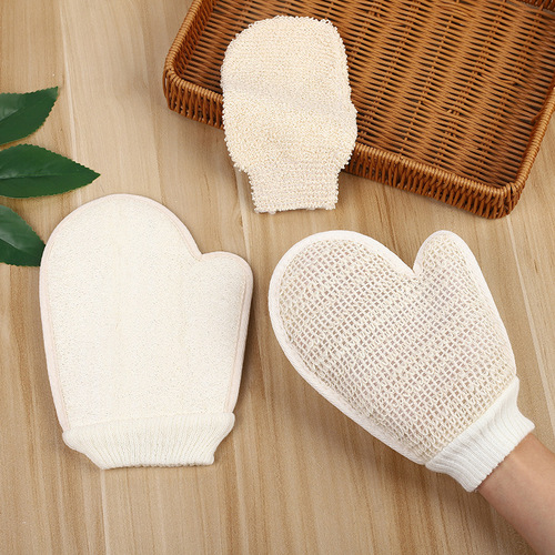 Cotton and linen gloves, all-hemp woven style, bulk bath gloves, exfoliating mud scrubbing bath gloves, full-wrap bathing gloves