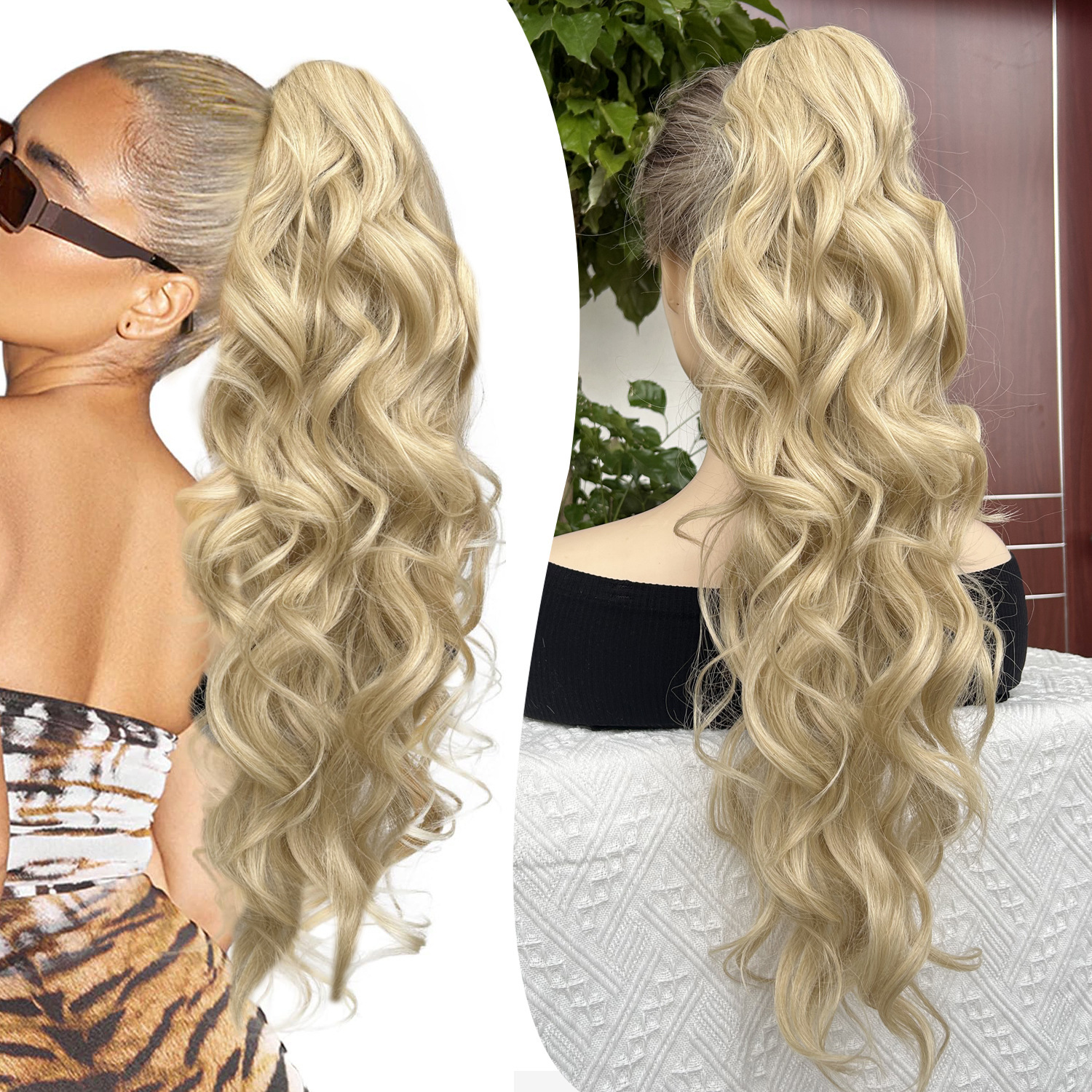 Cauda de caballo transfronteriza captura clips rolling wig