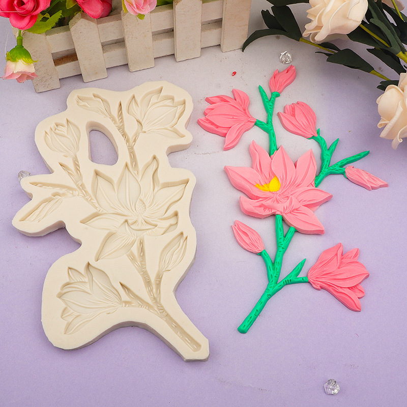 Hornear epoxi molde simulación flor de loto decoración la torta del molde silicona fondant chocolate en stock