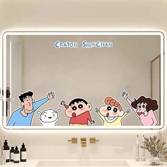 漫画かわいいクレヨンしんちゃん一家四口荷物旅行箱ステッカー電気自動車カバースクラッチ防水ステッカー