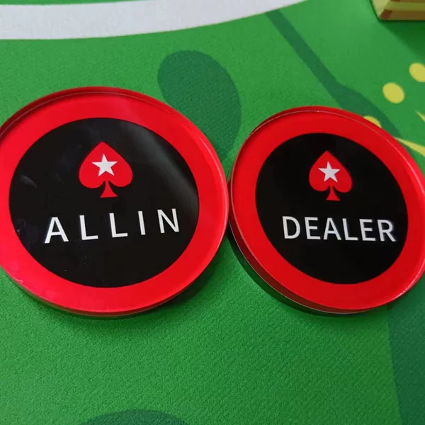 Texas poker round high-end acrylic crystal DEALER banker position Zhuang code pressure card button sign