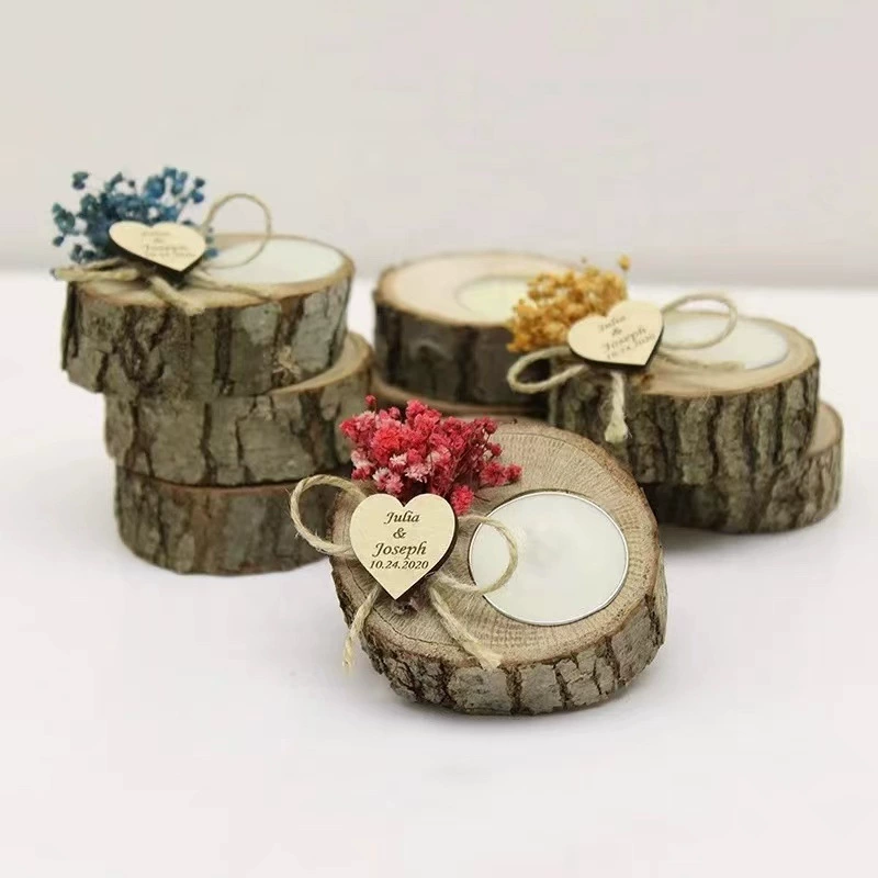 Country creative wooden candle, decorations, ready-made product