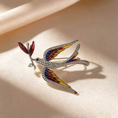 Blue swallow high-end brooch: Yaxa sancaqları
