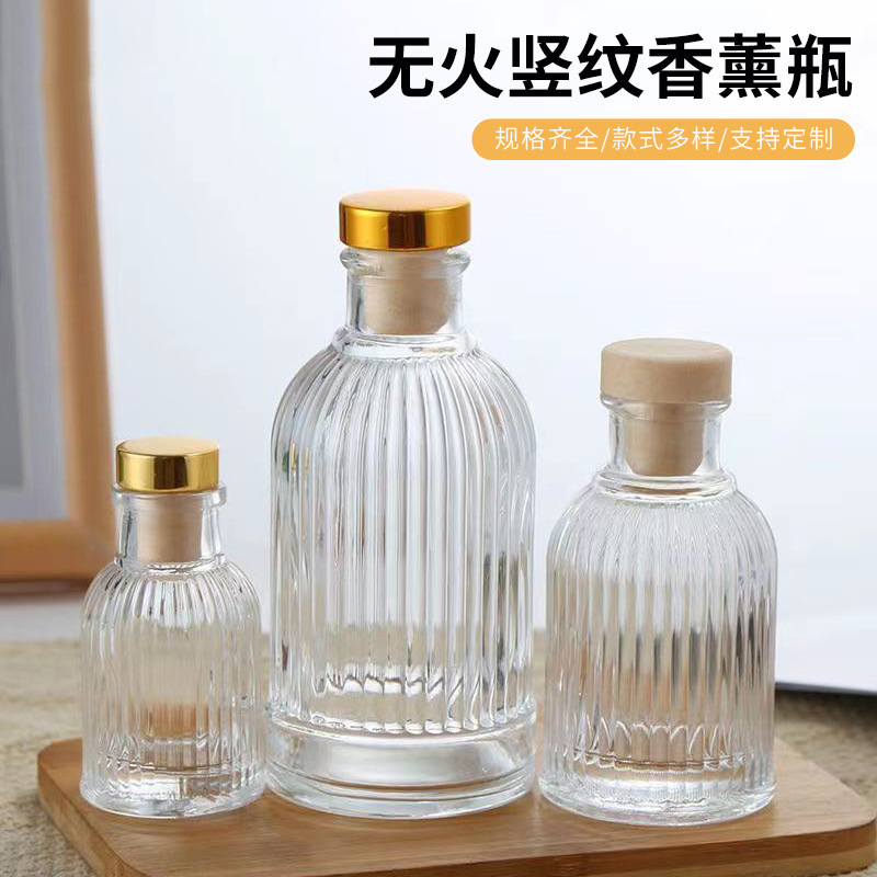 Roman Vertical Pattern Glass Aromatherapy Bottle Wholesale 100ml Fire-Free Rattan Diffuser Bottle Hotel Fragrance Empty Bottle Roman Vertical Pattern Glass Aromatherapy Bottle Wholesale 100ml Fire-Free Rattan Diffuser Bottle Hotel Fragrance Empty Bottle