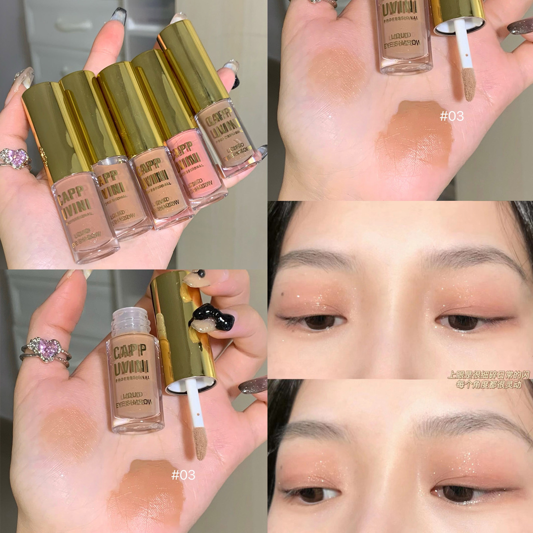 Cappuvini Sombra de ojos líquida de niebla monocromática Cosméticos de maquillaje Maquillaje mate Sombra de ojos líquida de alto brillo