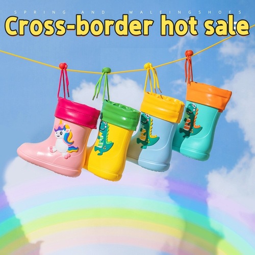 Rainbow Horse Children's Rain Boots for 1-9 Years Old EVA Small Dinosaur Boys' Student Non-slip Rain Boots for Kids Waterproof Baby Water Shoes