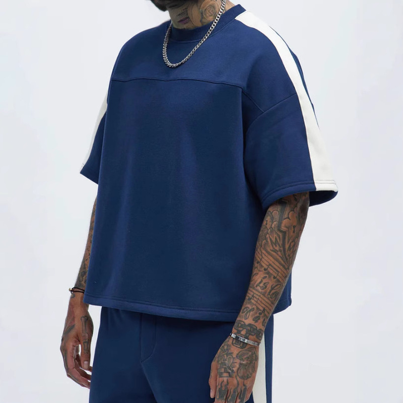 Shun Shen clothing summer new 250g oversized heavyweight striped T-shirt Shun Shen clothing summer new 250g oversized heavyweight striped T-shirt