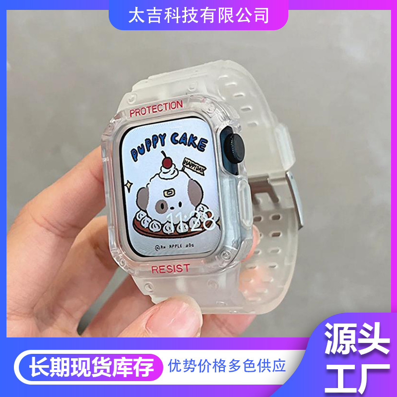 Integrated Glacier Shell Suitable for Apple Iwatchs10987Ultra Generation Silicone Watch Se6543