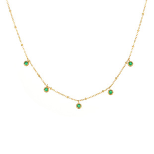 Loftily Cross-Border Best-Selling Malachite Necklace Women's Simple Clavicle Chain New Titanium Steel Non-Fading Necklace Jewelry