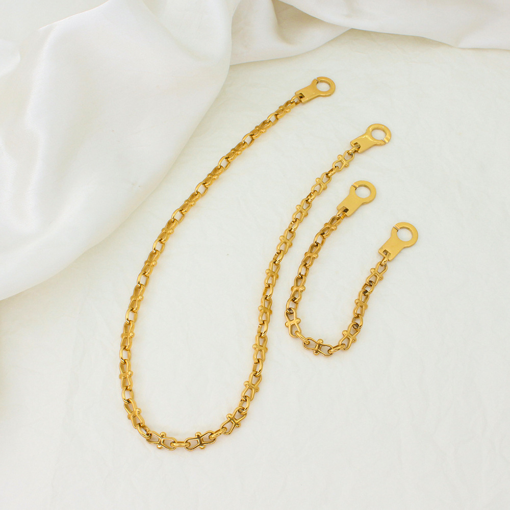 35g Weight Jewelry Set Classification Necklace + Jewelry Quantity Holiday, Daily, Party Occasion Titanium Steel Material Solid Color Pattern Women's Gender Simple Style Style Wholesale Jewelry Simple Style Solid Color Titanium Steel Jewelry Set 1