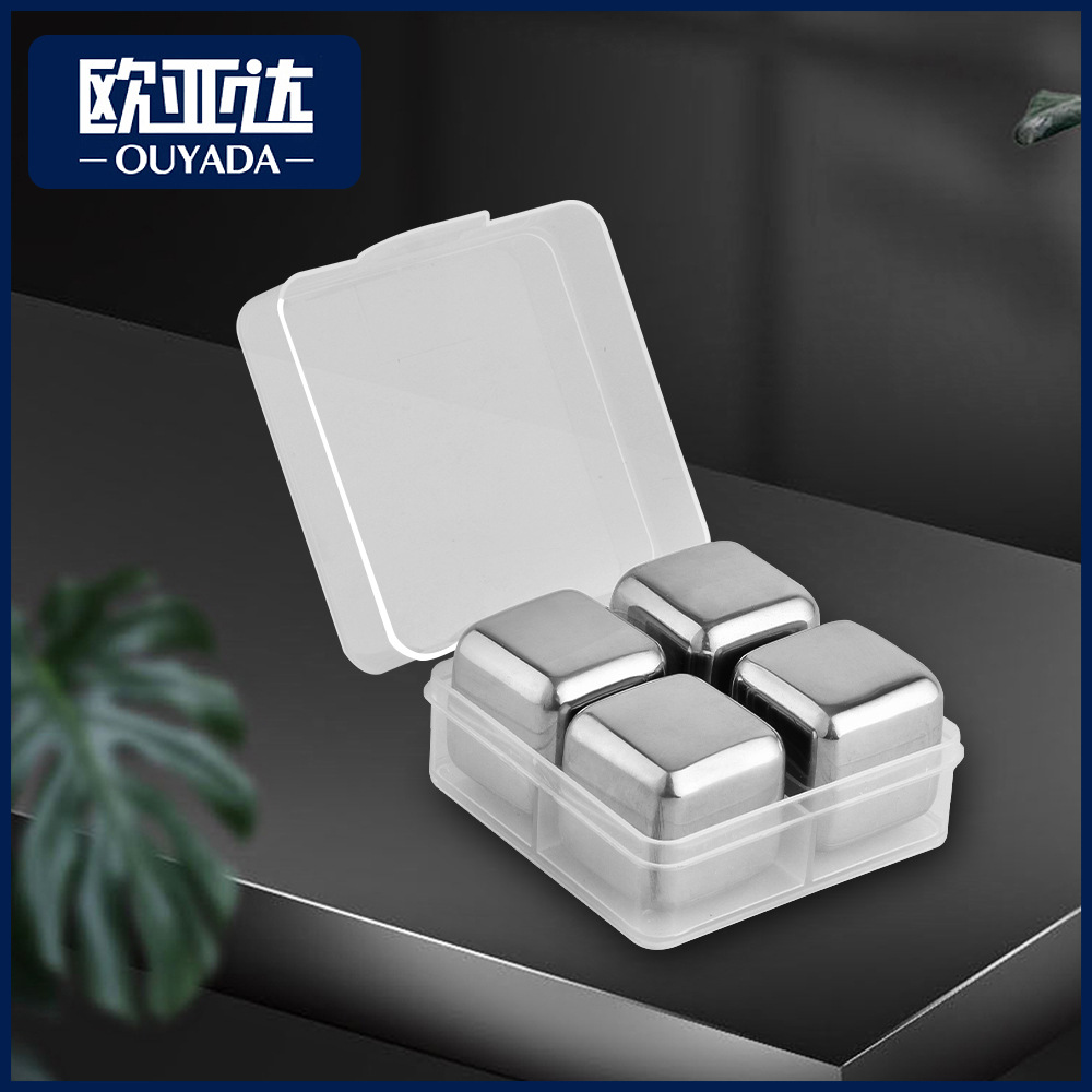 metal ice cubes stainless steel