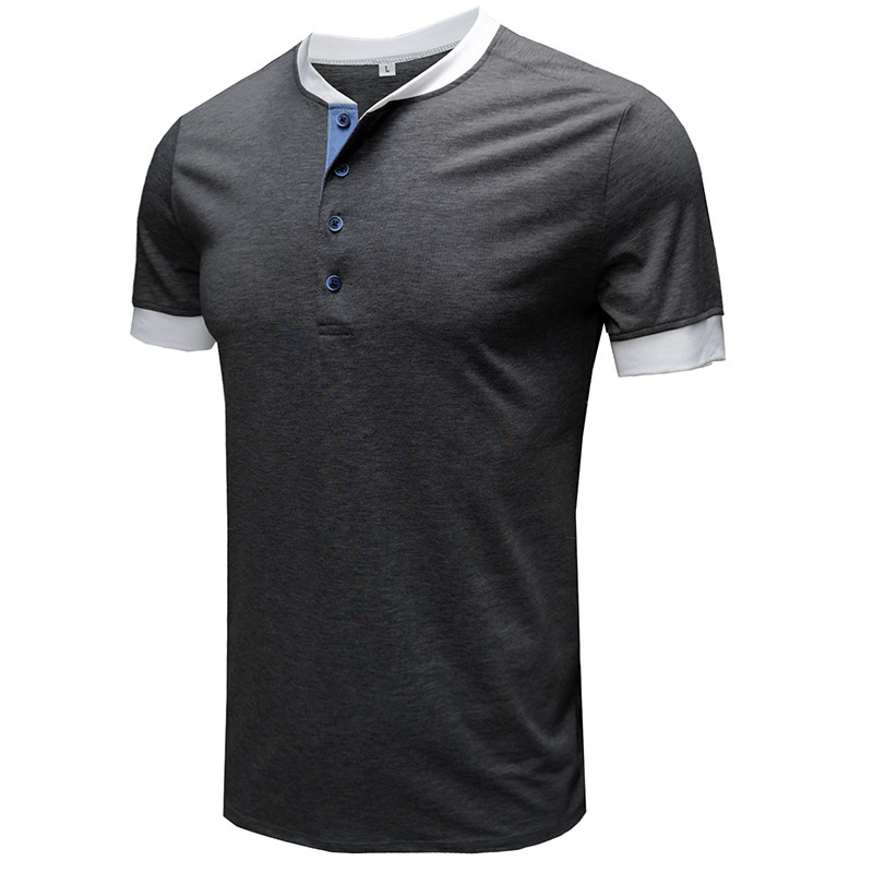 Sommer Neue Europäische und Amerikanische männer Casual Vielseitig Kurzarm T-shirt Rundhals Einreiher Top_voghion.com