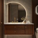 Окрашенный красный дуб Новый китайский стиль в ванной комнате Комбинированная ванная комната для ванной комнаты каменная плита керамическая мыть бассейн бассейн для мытья бассейн