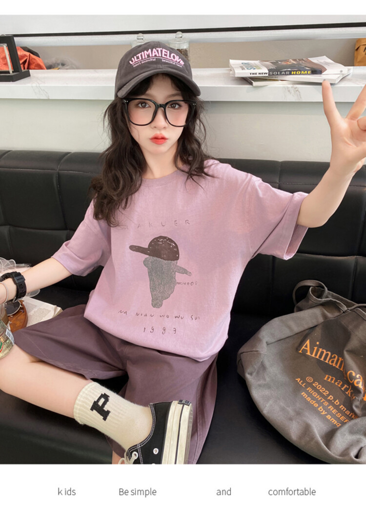 Girls' Sports Two Piece Fashion 2024 New Women's Short Sleeve Set Children's Casual Summer Dress_voghion.com