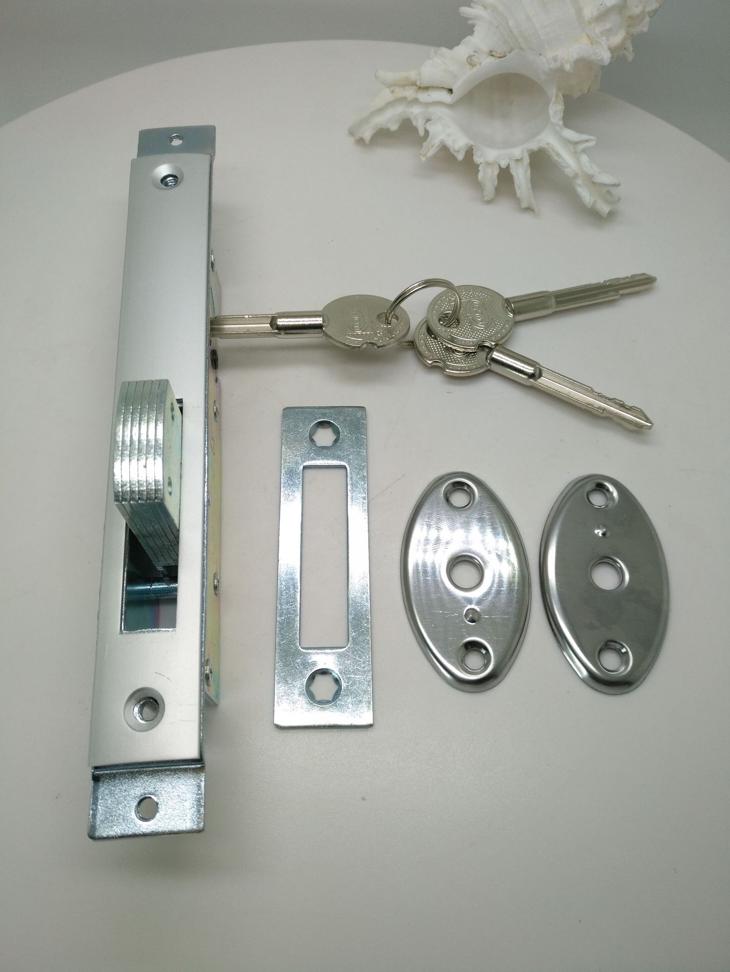 Sur de China en stock capitán marca 1863 Cruz cuchara mortaja cerradura vidrio puerta corredera gancho cerradura antigua exportación barato