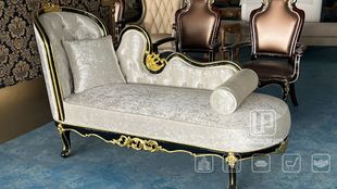 French Accessible Luxury Solid Wood Carved Flocking Cloth High Rebound Soft Bag Bedroom Furniture Bedroom Rest Chair High Back Chaise Couch
