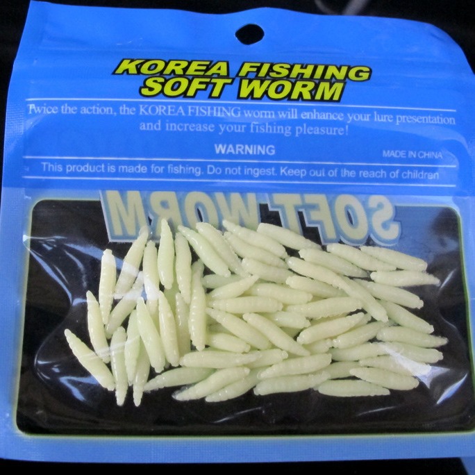 Transfronteriza Pisces gusano mosca pan gusano cebo falso suave gusano cebo suave luya luminosa imitación cebo artificial 50 piezas/bolsa