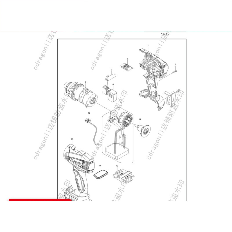 牧田充电冲击起子机DTP131配件转子定子机壳开关齿轮压簧