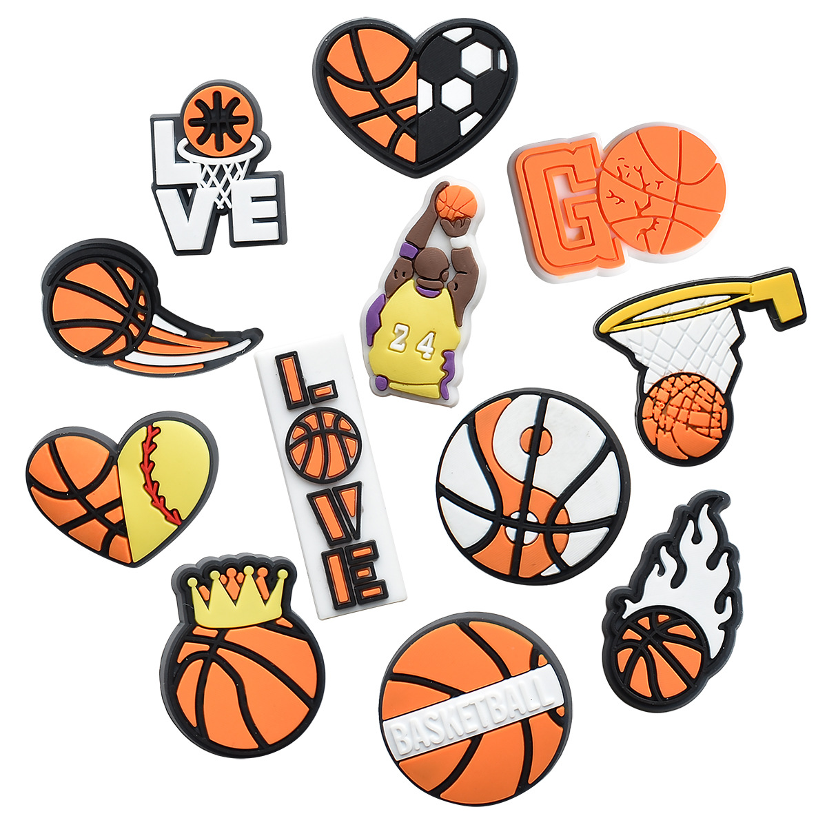 Fabricantes directos zapatos de baloncesto accesorios de flores DIY extraíble suave zapatos de PVC Accesorios de flores Accesorios