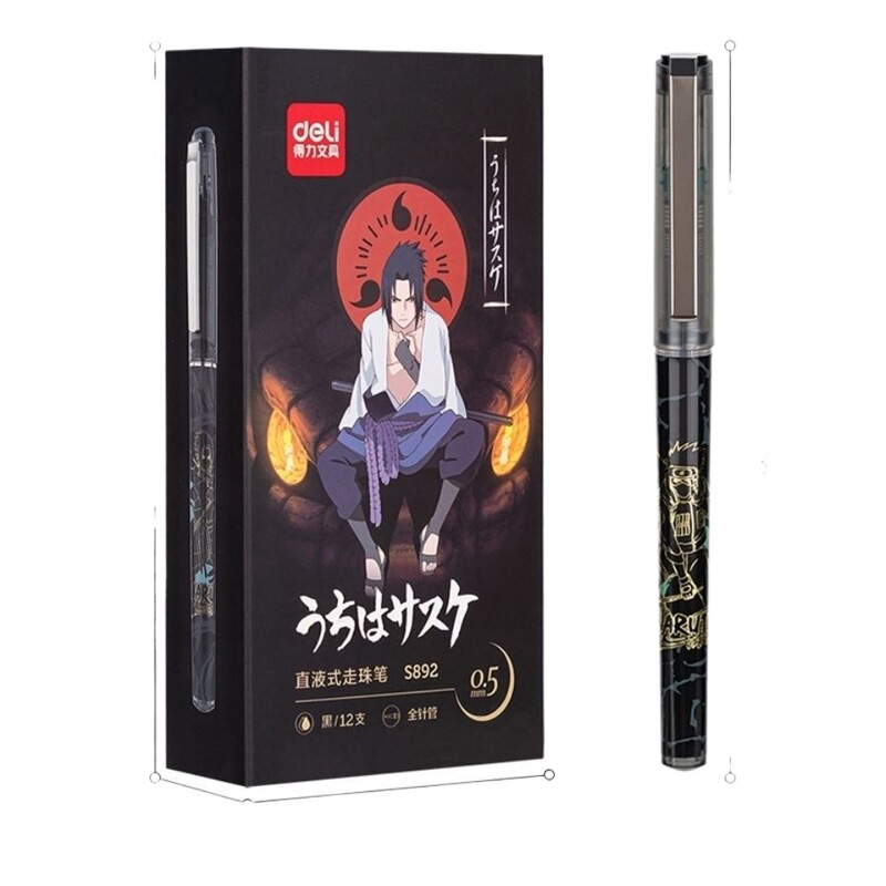 得力火影忍者S892直液式走珠笔0.5mm全针管中性笔考试专用签字笔|undefined